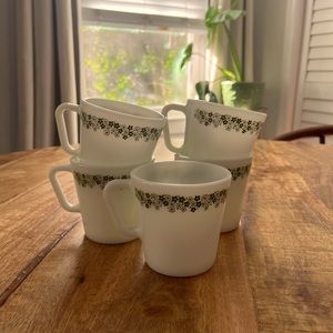 Crazy daisy or spring blossom mugs Pyrex